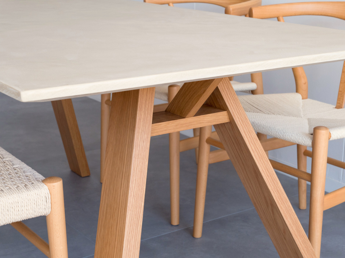 モールテックス ダイニングテーブル Cafe latte(ベージュ) T8 幅150 × 奥90cm リボーンチェア(ビーチ材)・ベンチ(ビーチ材)