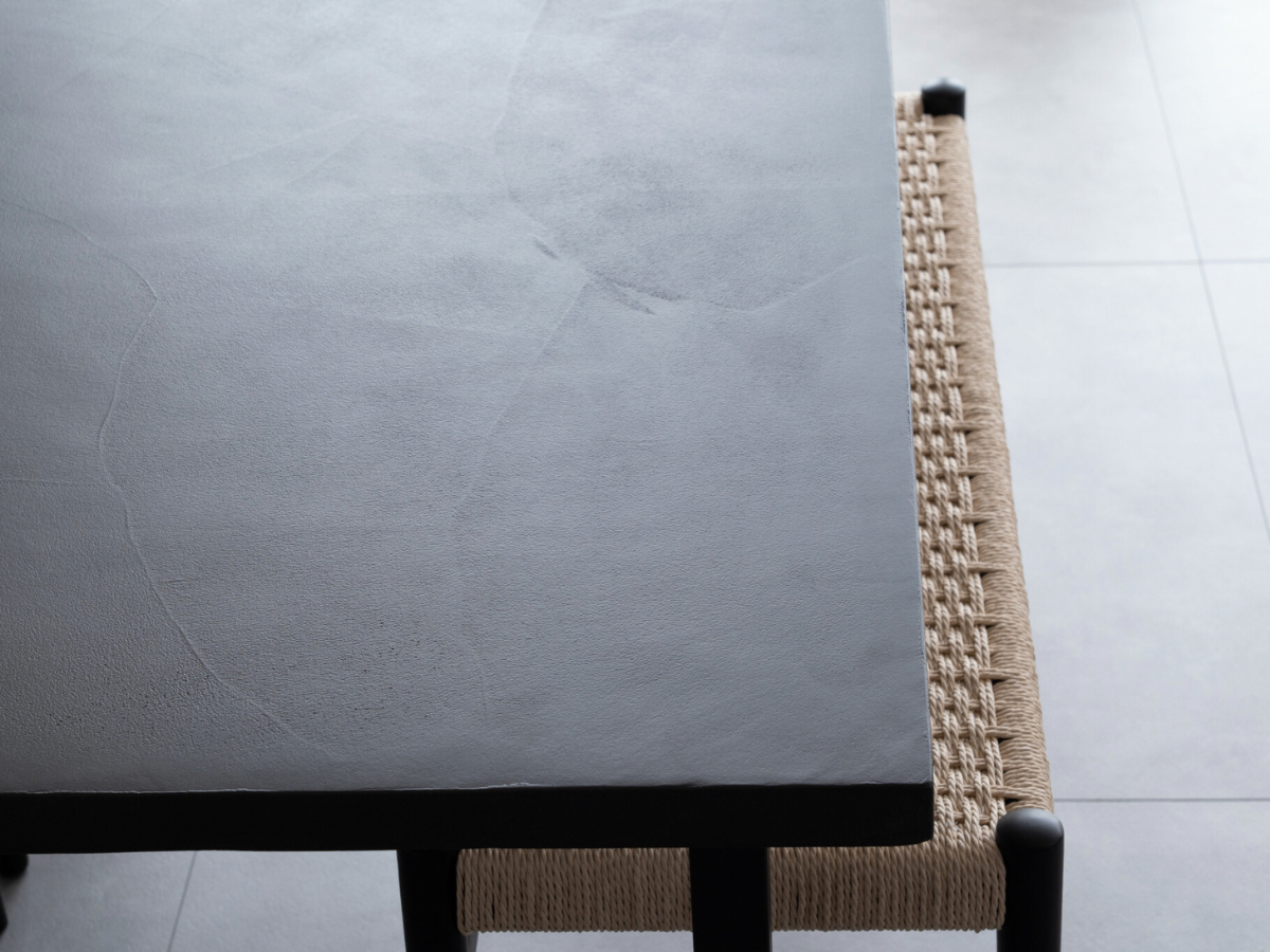モールテックス ダイニングテーブル Dark gray(ダークグレー) T1 幅150 × 奥85cm カノコラージスツール(黒)