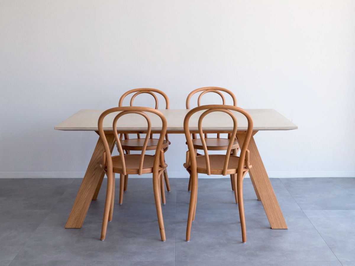 モールテックス ダイニングテーブル Cafe latte(ベージュ) T8 幅150 × 奥90cm エースチェア(ビーチ材)