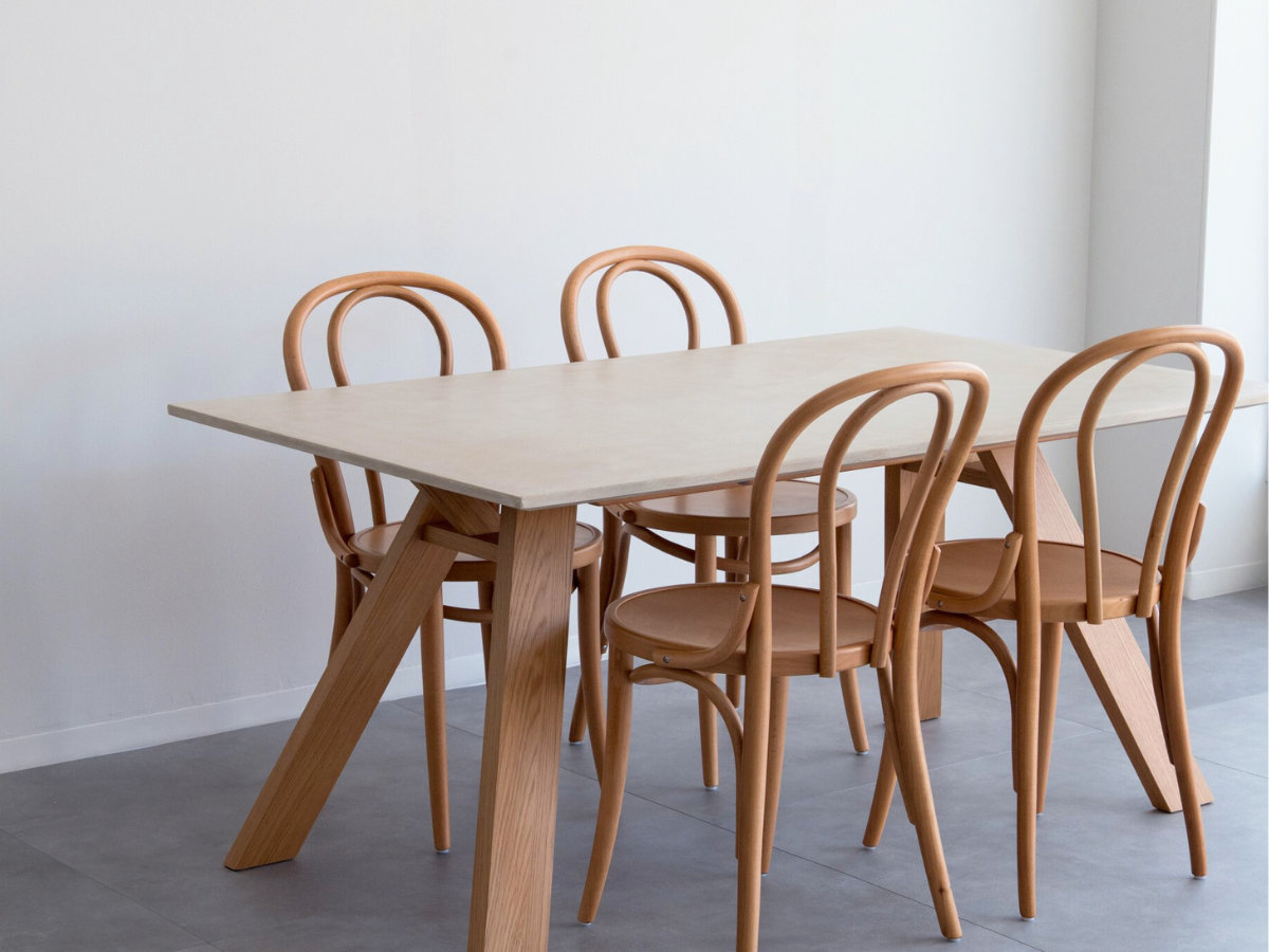 モールテックス ダイニングテーブル Cafe latte(ベージュ) T8 幅150 × 奥90cm エースチェア(ビーチ材)