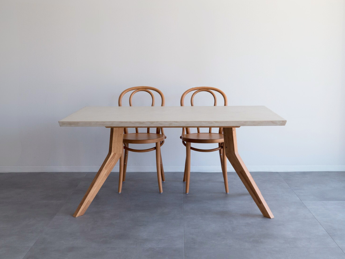 モールテックス ダイニングテーブル Cafe latte(ベージュ) T9 幅150 x 奥90cm エースチェア(ビーチ材)