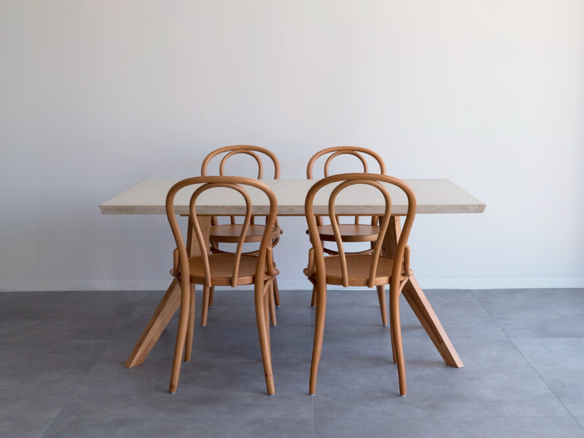 モールテックス ダイニングテーブル Cafe latte(ベージュ) T9 幅150 x 奥90cm エースチェア(ビーチ材)