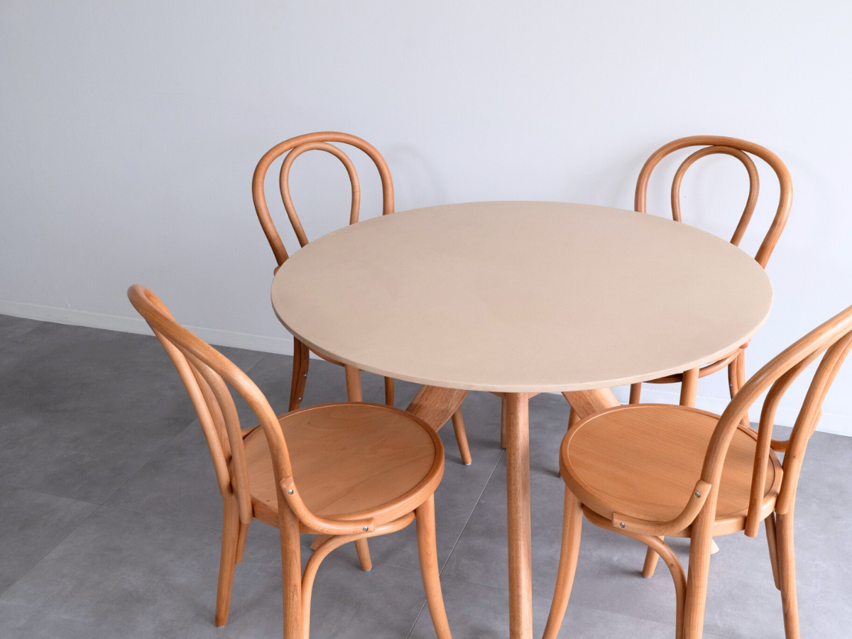 モールテックス ラウンド・丸テーブル Milk(ピンクベージュ) R2 直径100cm エースチェア