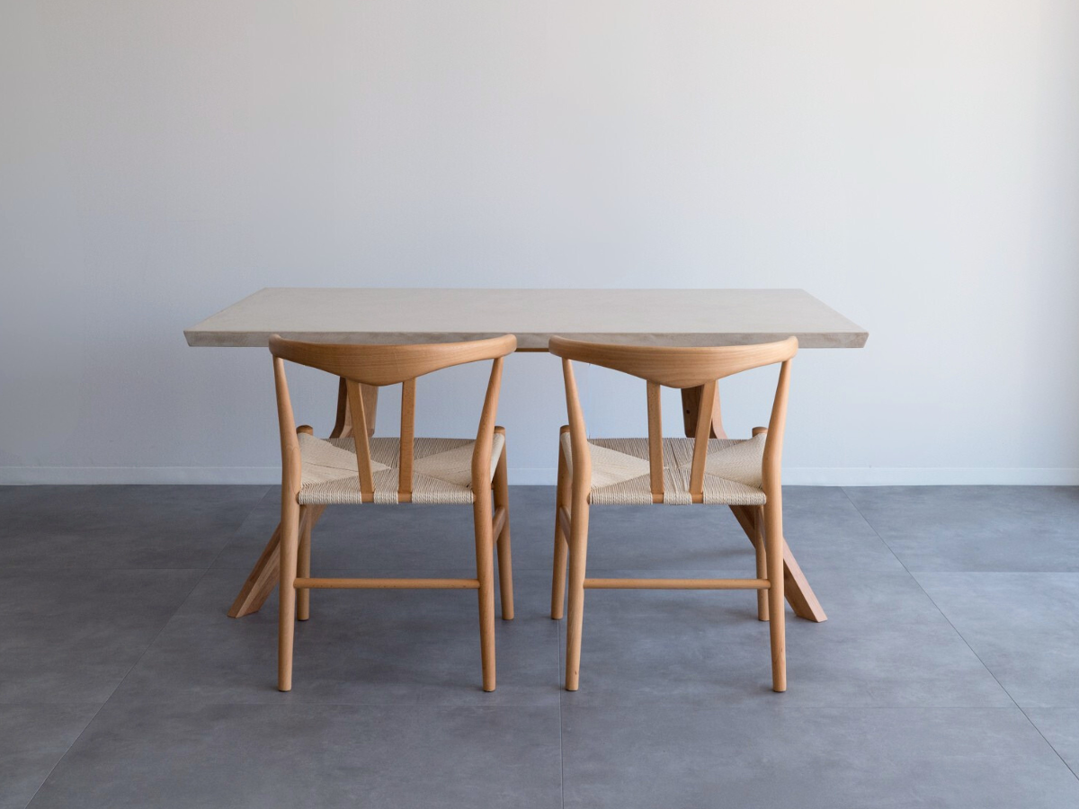 モールテックス ダイニングテーブル Cafe latte(ベージュ) T9 幅150 x 奥90cm リボーンチェア(ビーチ材)