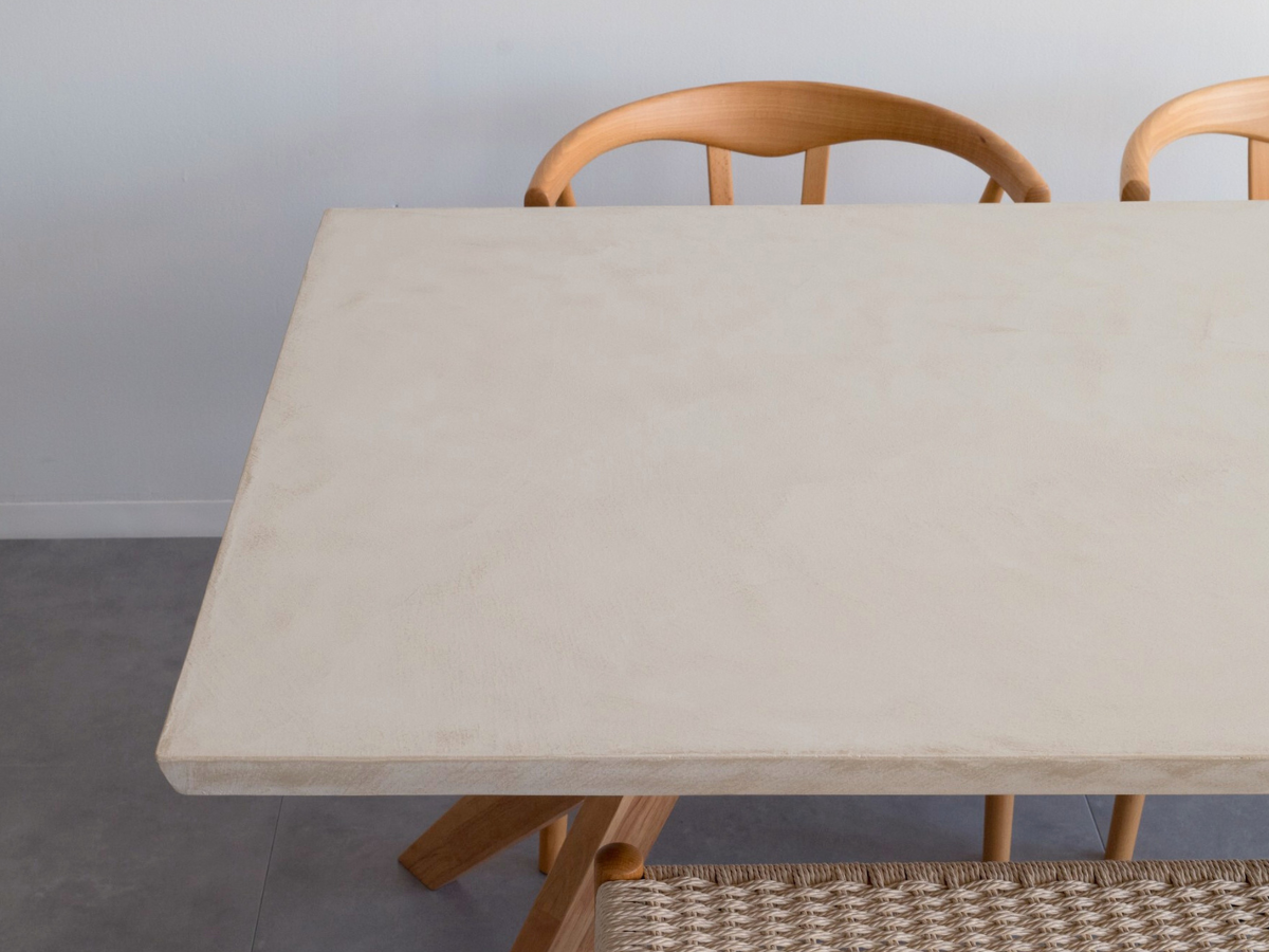 モールテックス ダイニングテーブル Cafe latte(ベージュ) T9 幅150 x 奥90cm リボーンチェア(ビーチ材)・ベンチ(ビーチ材)