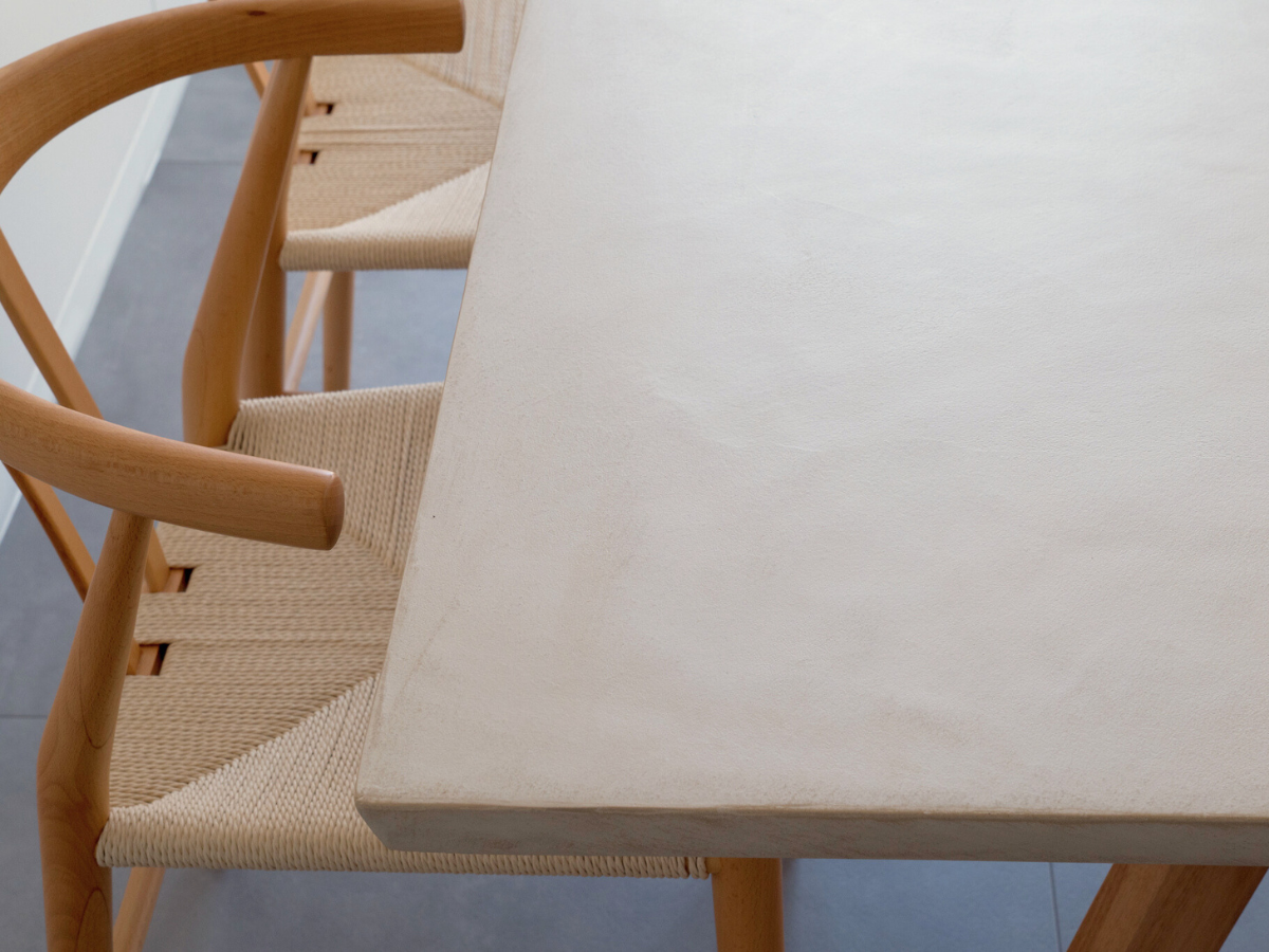 モールテックス ダイニングテーブル Cafe latte(ベージュ) T9 幅150 x 奥90cm リボーンチェア(ビーチ材)・ベンチ(ビーチ材)