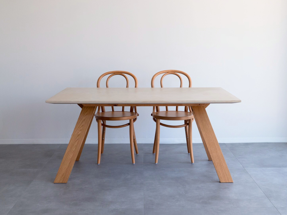 モールテックス ダイニングテーブル Cafe latte(ベージュ) T8 幅150 × 奥90cm エースチェア(ビーチ材)