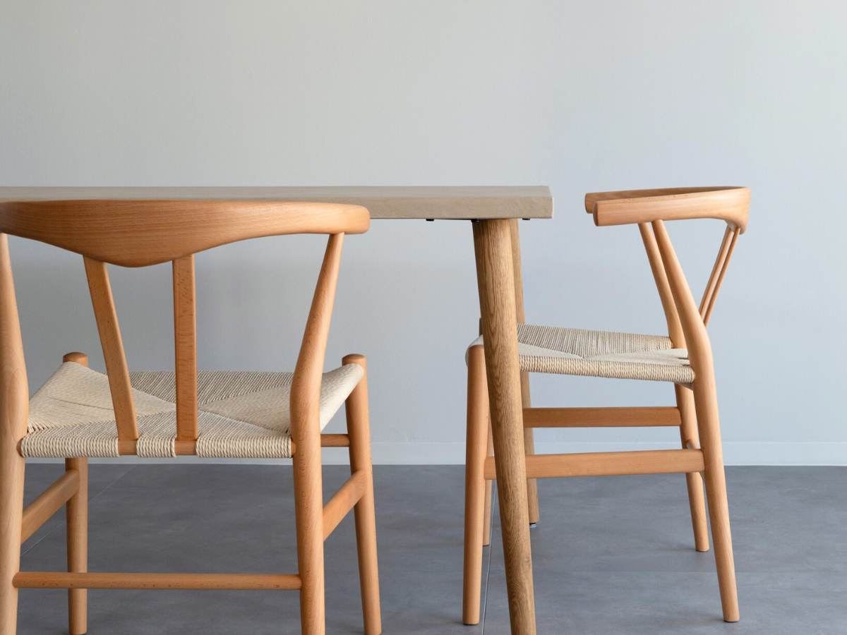 モールテックス ダイニングテーブル Cafe latte(ベージュ) T5 幅160 × 奥85cm リボーンチェア(ビーチ材)